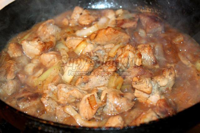 Рецепт жареного мяса на сковороде