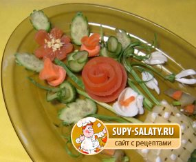 Украшение из овощей для салата