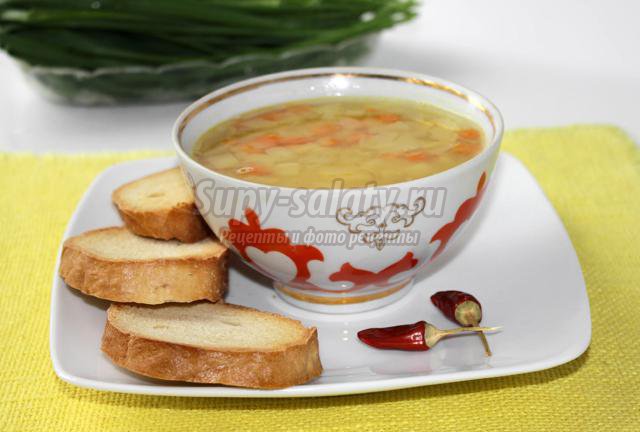 постный гороховый суп с овощами