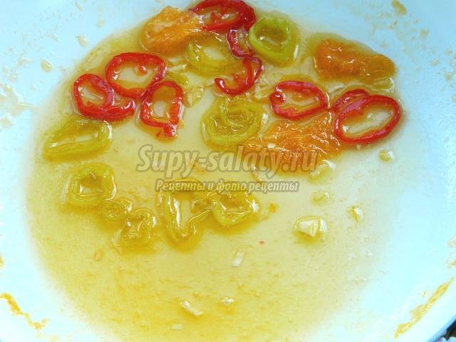 цукини и апельсины гриль в остром карамельном соусе