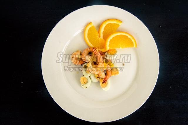новогодний салат с апельсинами и креветками