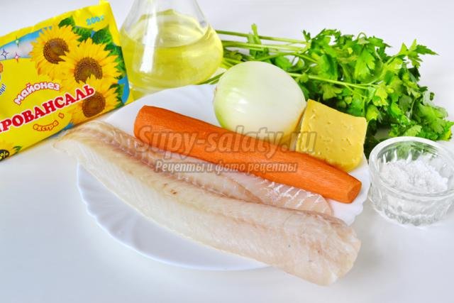 новогодний салат из рыбы с морковкой и луком