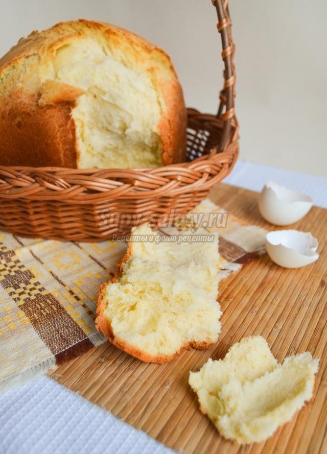 воздушный яичный хлеб в хлебопечке