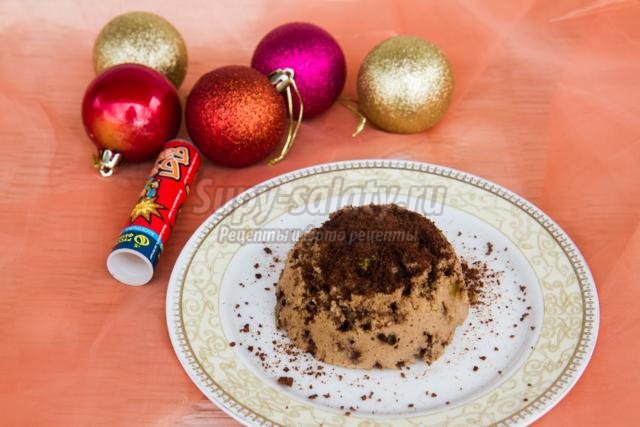 новогодний кекс с бананами и шоколадом за 5 минут
