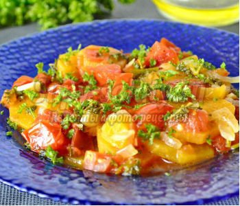 салат из батата с луком и помидорами