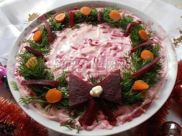 Рождественский салат сельдь под шубой