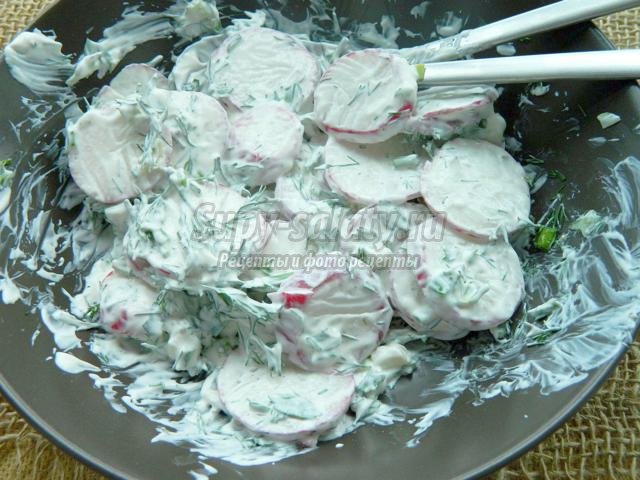 салат из редиса со сметаной