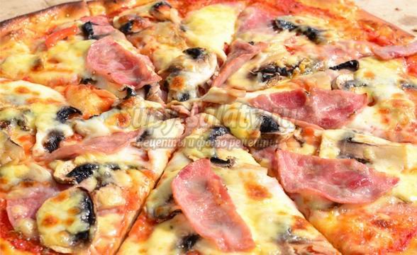 Пицца с грибами и ветчиной: итальянский рецепт