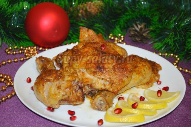 курица на Новый год в майонезно-лимонном соусе