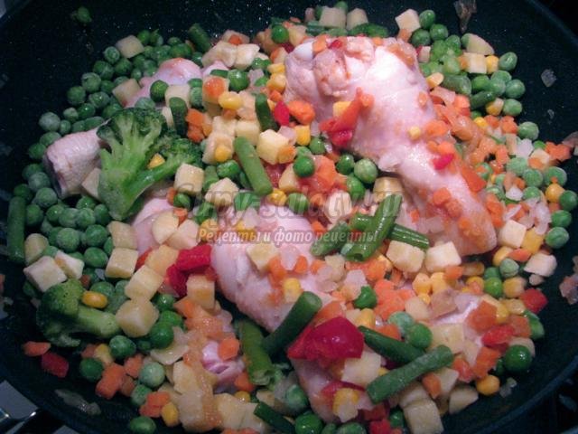 курица с овощами