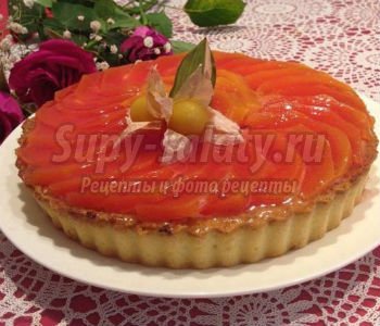 французский пирог с папайей и ванильным кремом