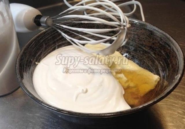 пирог с черникой и крем-суфле из маскрапоне