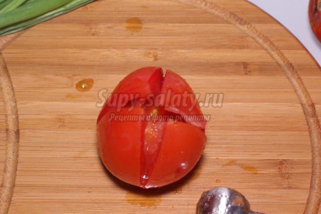 тюльпаны из помидоров со сливочным сыром