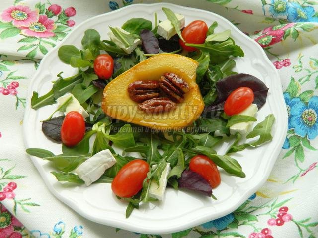салат с грушей в карамели
