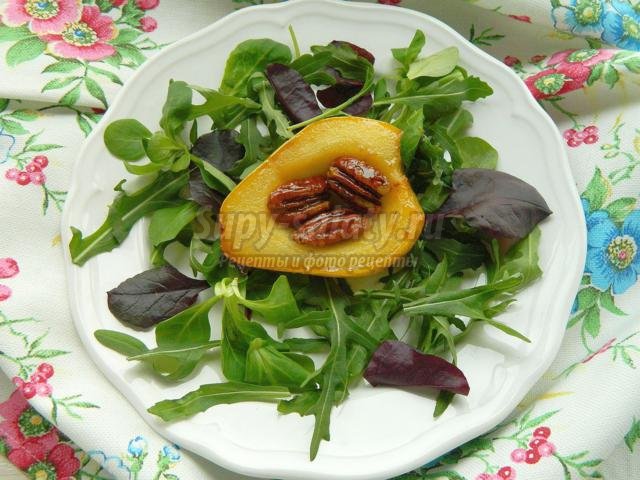 салат с грушей в карамели