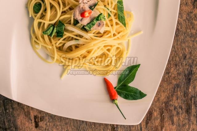 спагетти с рыбой