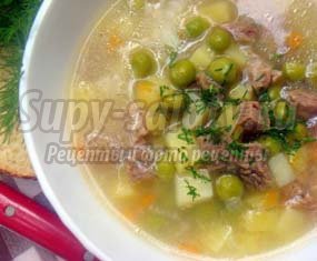 Вкусный и легкий суп с зеленым горошком
