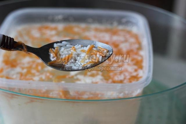 рисовый суп с фигурными макаронами в пароварке
