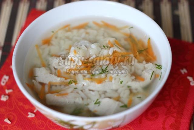 рисовый суп с фигурными макаронами в пароварке