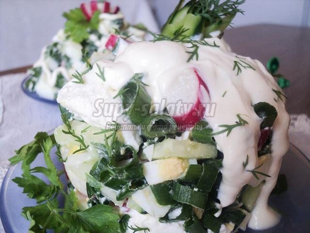 салат витаминный с домашним творогом