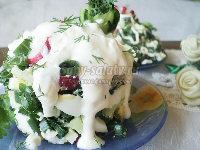 салат витаминный с домашним творогом