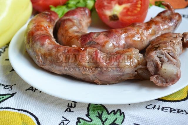 домашняя свиная колбаса с салом