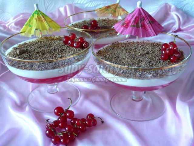 желейный десерт из красной смородины