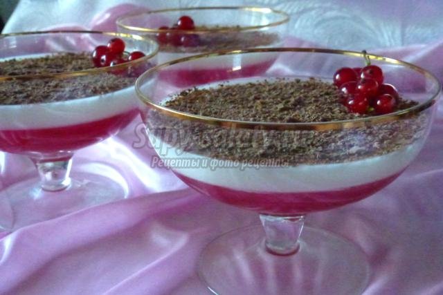 желейный десерт из красной смородины