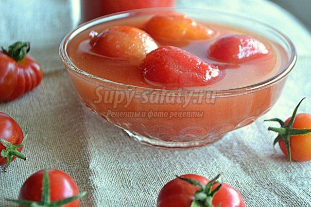 томаты без шкурки в винной заливке на зиму