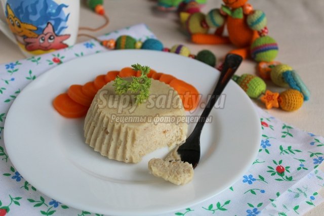 Блюдо для детского стола суфле из курицы