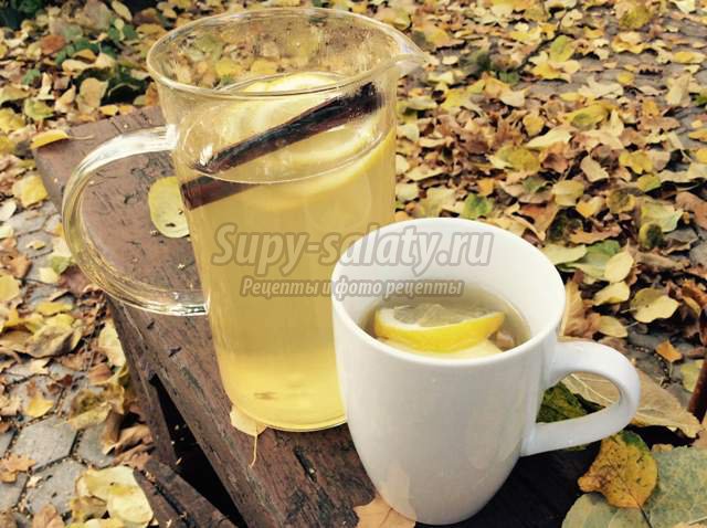 Лимонно-имбирный согревающий напиток с корицей