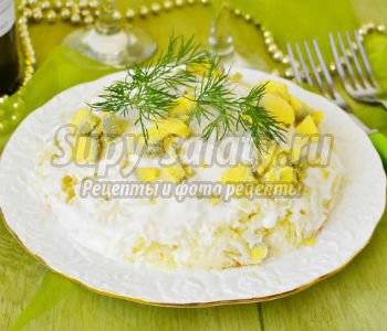 салат Мимоза с сыром