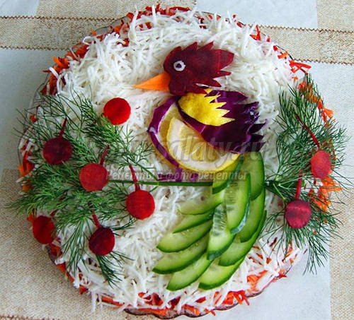украшение салатов: пошаговые кулинарные мастер-классы с фото