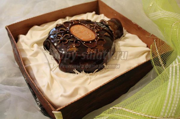 Необычный торт Коньяк в коробке