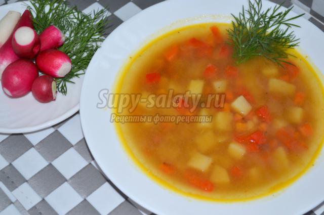 вегетарианский гороховый суп с копченостями
