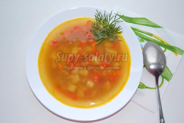 вегетарианский гороховый суп с копченостями