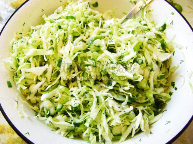 классический салат из капусты и огурцов