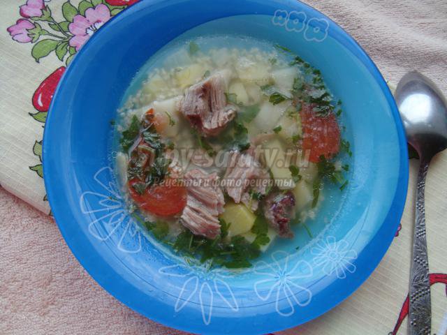 суп с пшеном и помидорами в мультиварке