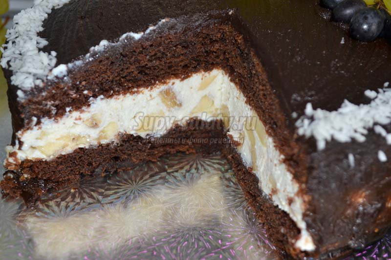 шоколадный торт без яиц рецепт с фото