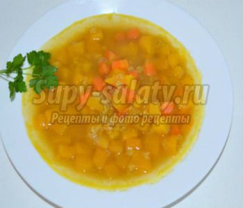 постный тыквенный суп с красной чечевицей
