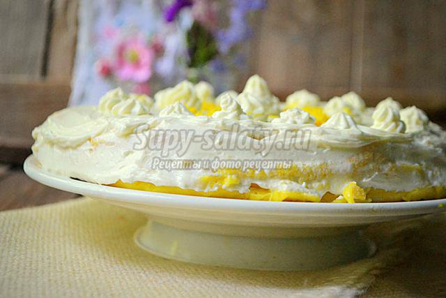 торт с лимонным и кефирным кремом