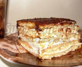Торт из печенья и творога без выпечки: состав и приготовление