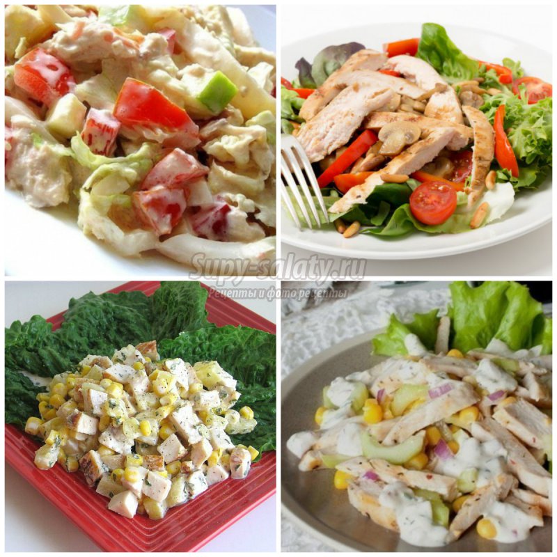 Вкусный салат с курицей: простые рецепты пошагово