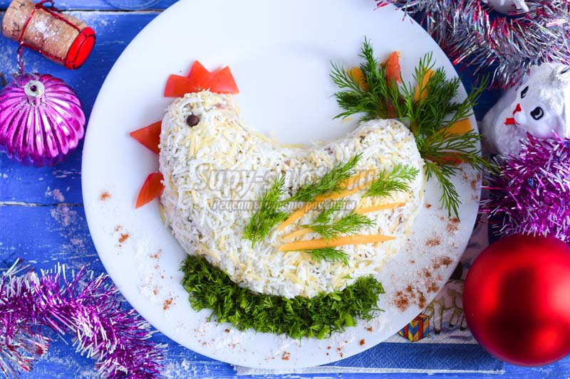 салат курица с грибами рецепт с фото
