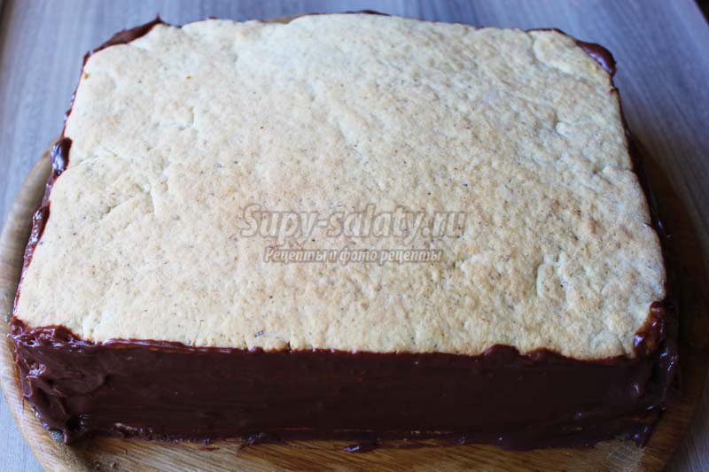 бисквитное пирожное с шоколадным кремом