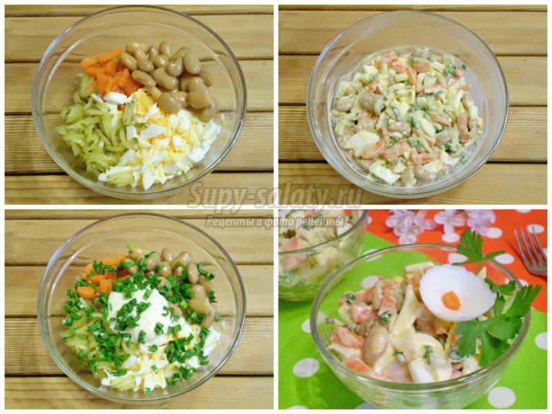 Салат с маринованными огурцами: пошаговые рецепты с фото