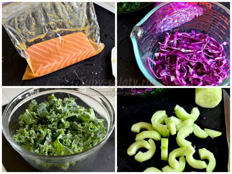 Салат с красной рыбой: пошаговые рецепты с фото