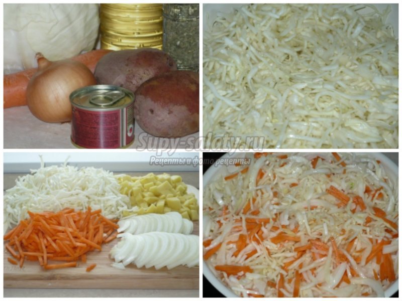 Как тушить капусту на сковороде: пошаговый рецепт с фото