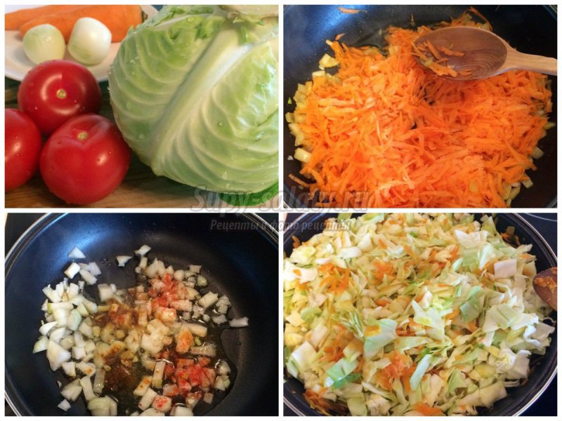 Как тушить капусту на сковороде: пошаговый рецепт с фото