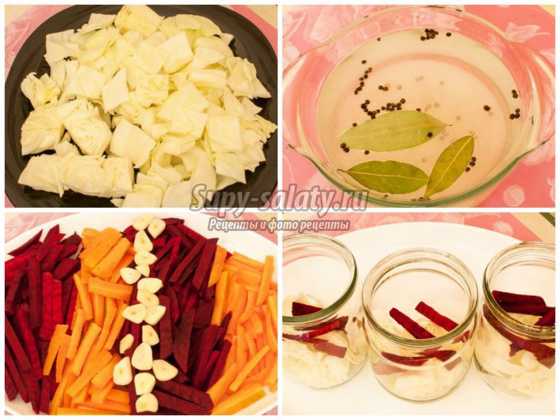 Рецепт маринованной капусты со свеклой: пошаговый с фото